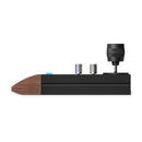 Middle Remote side profile showing the sloped walnut front and the joystick