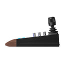 Middle Remote Pro side profile showing the sloped walnut front and the joystick