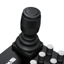 Close-up of the Middle Remote Pro's Hall-effect joystick with push button